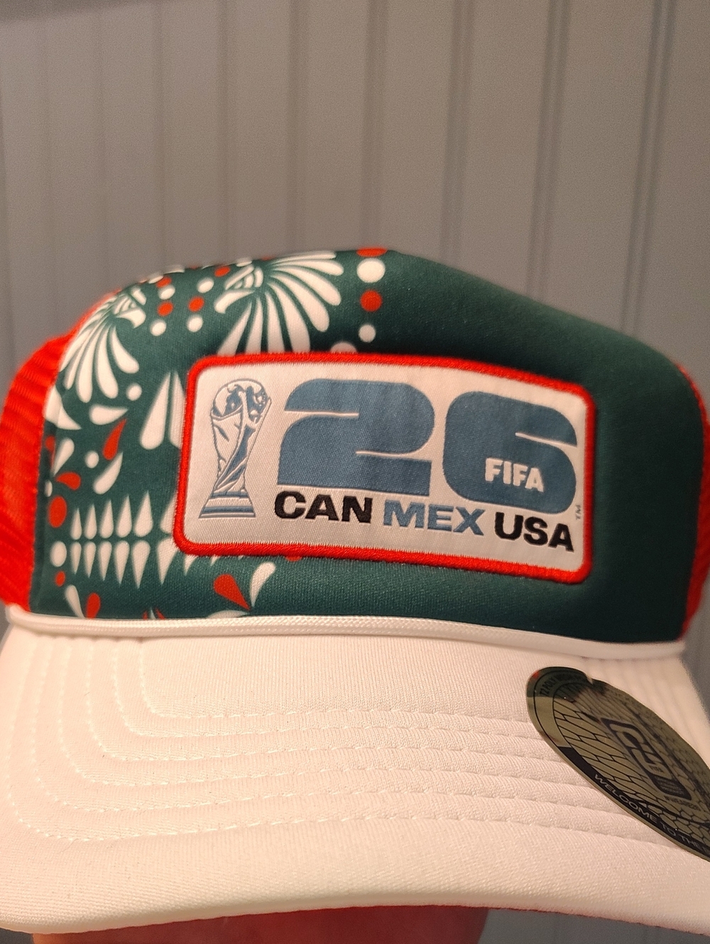 CAN MEX USA 26 FIFA Trucker Hat - Green/White/Orange